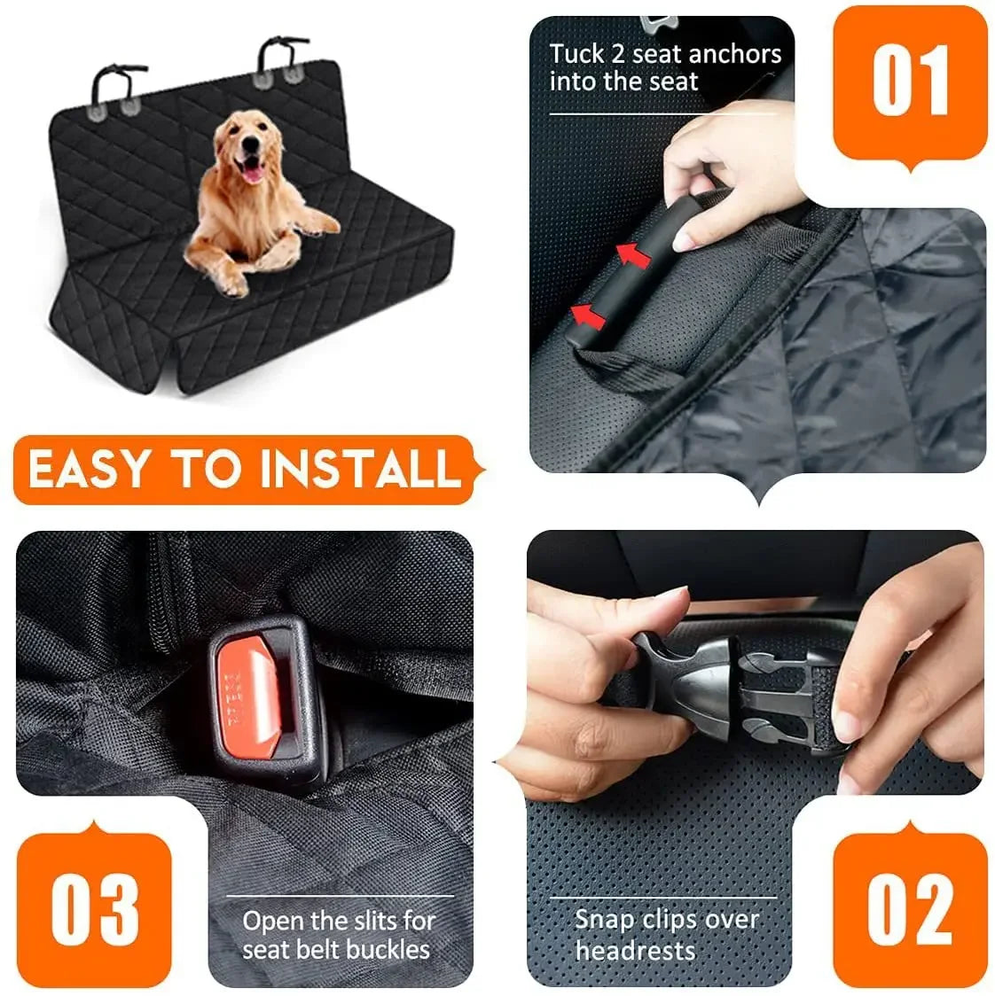 Dog Car Rear Seat Protective Cover Waterproof Dirt Resistant