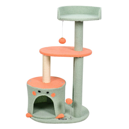 GOOPAWS 41-in Faux Fur Top Perch Cat Tree & Condo