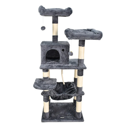GOOPAWS 58-in Faux Fur Cat Tree & Condo