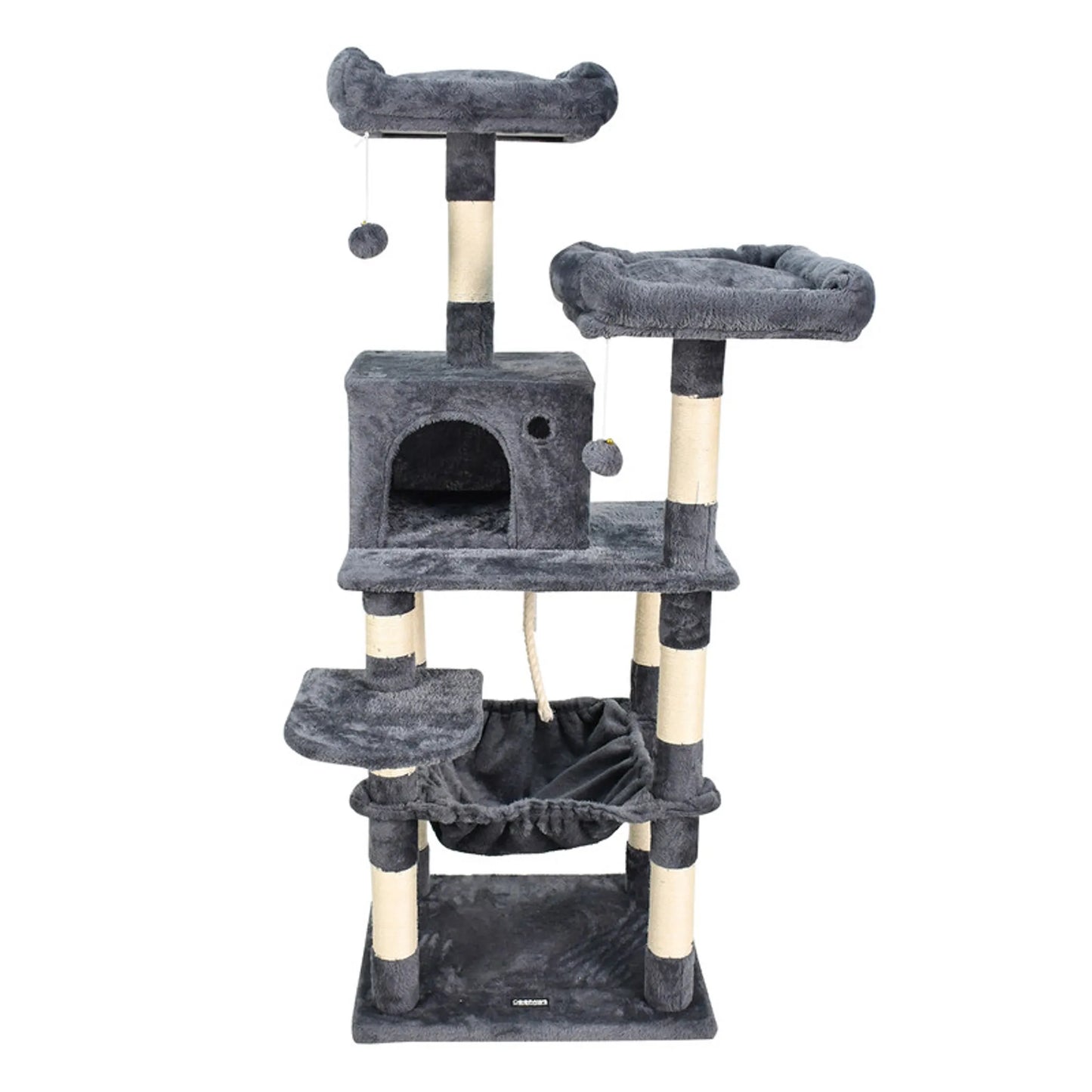 GOOPAWS 58-in Faux Fur Cat Tree & Condo