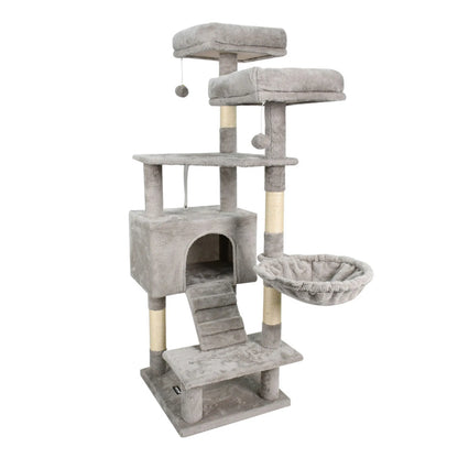 GOOPAWS Multi-Level 65-in Faux Fur Cat Tree & Condo