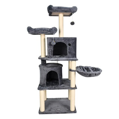 GOOPAWS 27-in Faux Fur Cat Tree & Condo