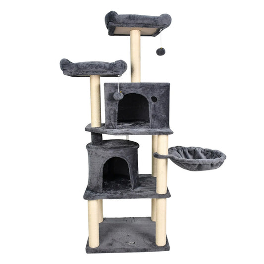 GOOPAWS 27-in Faux Fur Cat Tree & Condo