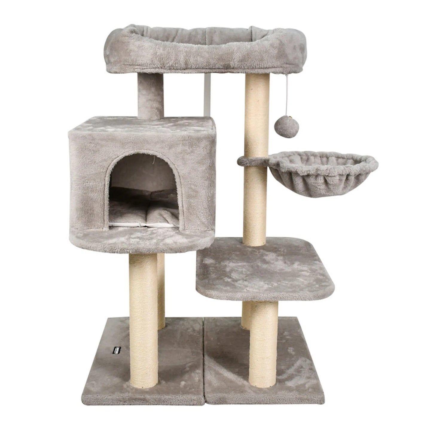 GOOPAWS Multi-Level 60-in Faux Fur Cat Tree & Condo