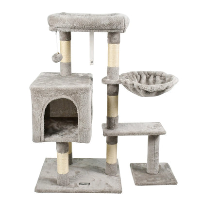 GOOPAWS 37" Faux Fur Cat Tree &amp; Condo with Basket
