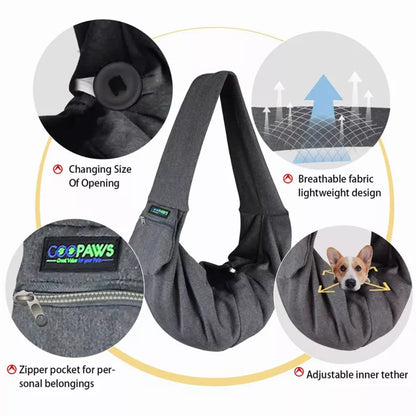JESPET Comfy Pet Sling for Small Dog Cat, Hand Free Bag.