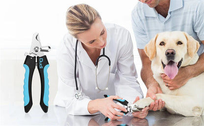 Coupe-ongles professionnel pour animaux de compagnie avec garde de sécurité Ciseaux en acier inoxydable pour chiens et chats pour le soin des griffes Fournitures de toilettage Taille unique