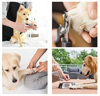 Coupe-ongles professionnel pour animaux de compagnie avec garde de sécurité Ciseaux en acier inoxydable pour chiens et chats pour le soin des griffes Fournitures de toilettage Taille unique