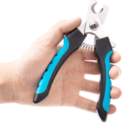 Coupe-ongles professionnel pour animaux de compagnie avec garde de sécurité Ciseaux en acier inoxydable pour chiens et chats pour le soin des griffes Fournitures de toilettage Taille unique