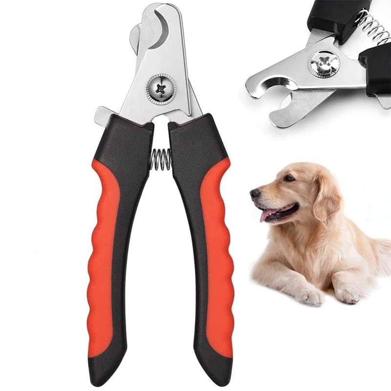 Coupe-ongles professionnel pour animaux de compagnie avec garde de sécurité Ciseaux en acier inoxydable pour chiens et chats pour le soin des griffes Fournitures de toilettage Taille unique