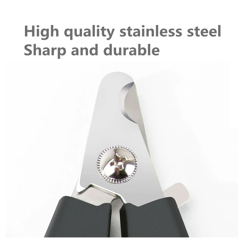 Coupe-ongles professionnel pour animaux de compagnie avec garde de sécurité Ciseaux en acier inoxydable pour chiens et chats pour le soin des griffes Fournitures de toilettage Taille unique