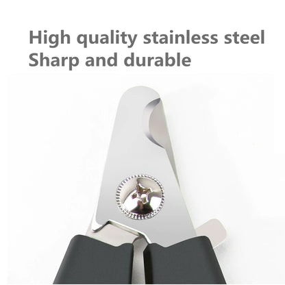 Coupe-ongles professionnel pour animaux de compagnie avec garde de sécurité Ciseaux en acier inoxydable pour chiens et chats pour le soin des griffes Fournitures de toilettage Taille unique