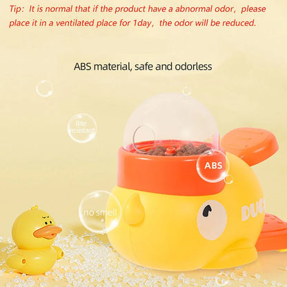 Distributeur interactif de friandises en forme de canard jaune pour chat, jouet d'entraînement durable en plastique pour chien, puzzle, mangeoire lente, jouet de divertissement pour chien.