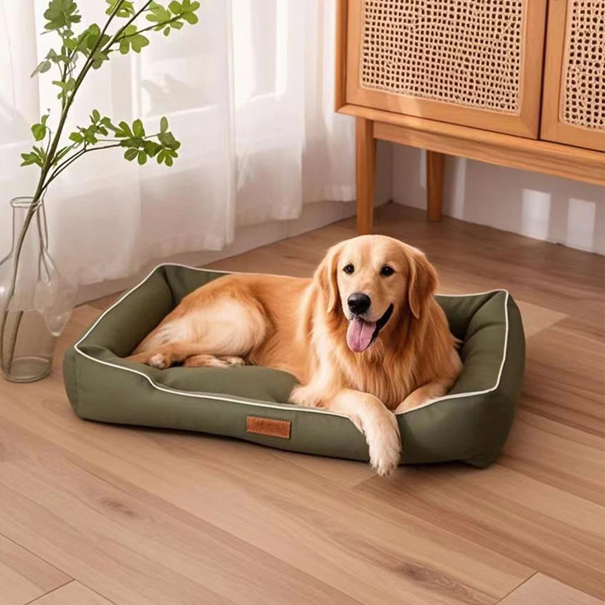 Lit pour chien carré Four Season pour grand chien, matelas résistant aux morsures, lit pour chat, lit pour chien épais et doux, canapé imperméable, maison pour animaux de compagnie