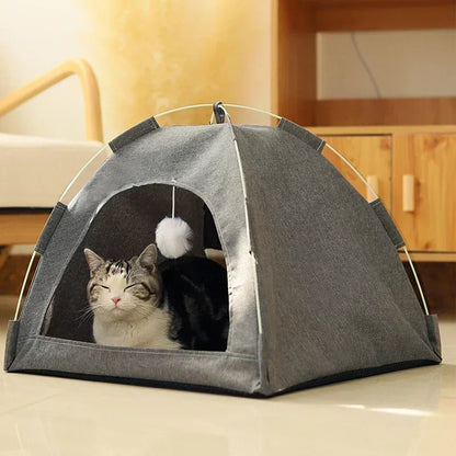 Lit Tente pour Animaux de Compagnie, Canapé-lit Amovible pour Chat, Panier en Toile, Maison Semi-fermée pour Chat, Grotte pour Chien, Lit de Couchage pour Chat pour la Décoration de la Chambre, Fournitures pour Animaux de Compagnie