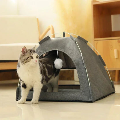 Lit Tente pour Animaux de Compagnie, Canapé-lit Amovible pour Chat, Panier en Toile, Maison Semi-fermée pour Chat, Grotte pour Chien, Lit de Couchage pour Chat pour la Décoration de la Chambre, Fournitures pour Animaux de Compagnie