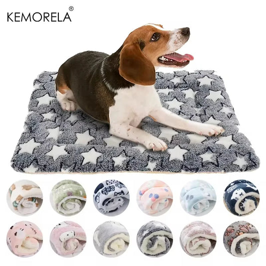 KEMORELA Flannel Pet Sleeping Mat Dog Bed Winter