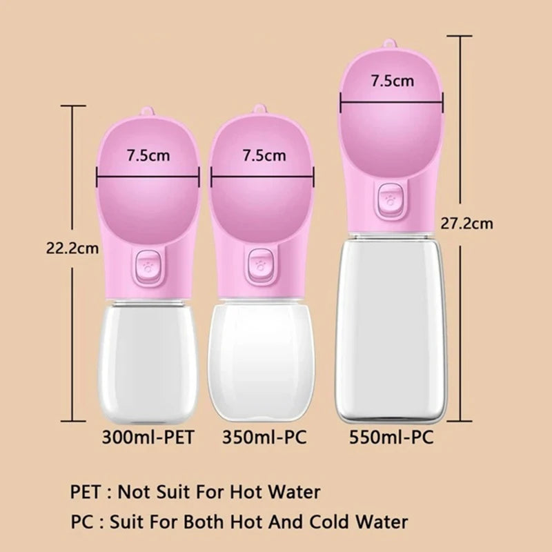 Bouteille d'eau portable pour chien, petite et grande, pour chat, bols d'eau étanches pour promenade en extérieur, fournitures pour Chihuahua et Bouledogue français