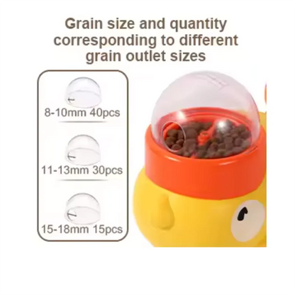 Distributeur interactif de friandises en forme de canard jaune pour chat, jouet d'entraînement durable en plastique pour chien, puzzle, mangeoire lente, jouet de divertissement pour chien.