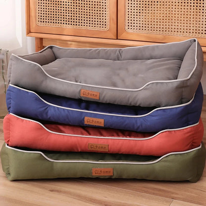 Lit pour chien carré Four Season pour grand chien, matelas résistant aux morsures, lit pour chat, lit pour chien épais et doux, canapé imperméable, maison pour animaux de compagnie