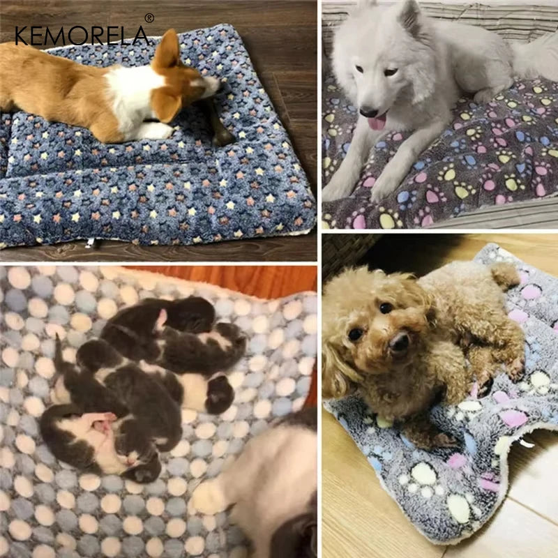 KEMORELA Tapis de couchage en flanelle pour animaux de compagnie, lit pour chien, hiver, chiot, canapé, matelas, coussin pour petits et grands chiens, couverture, fournitures pour animaux de compagnie