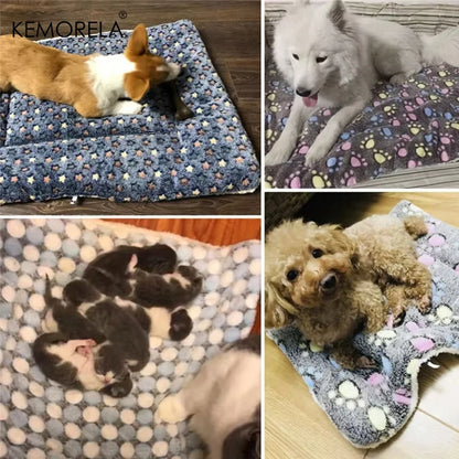 KEMORELA Tapis de couchage en flanelle pour animaux de compagnie, lit pour chien, hiver, chiot, canapé, matelas, coussin pour petits et grands chiens, couverture, fournitures pour animaux de compagnie