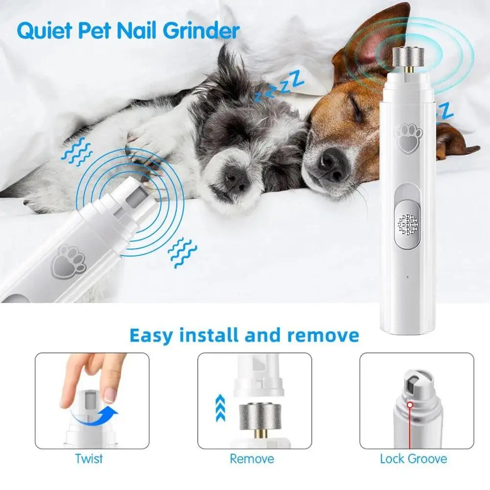 Coupe-ongles électrique pour chiens, tondeuse à ongles rechargeable par USB, sans douleur, avec meuleuse pour petits et grands animaux de compagnie