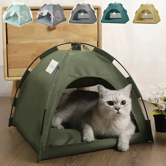 Pet Tent Bed Removable Cat Sofa Basket Canvas.