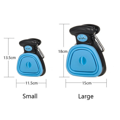 Pelle à excréments pliable pour chien avec 1 rouleau de sacs décomposables, ramasse-excréments propre.