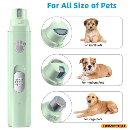 Coupe-ongles électrique pour chiens, tondeuse à ongles rechargeable par USB, sans douleur, avec meuleuse pour petits et grands animaux de compagnie