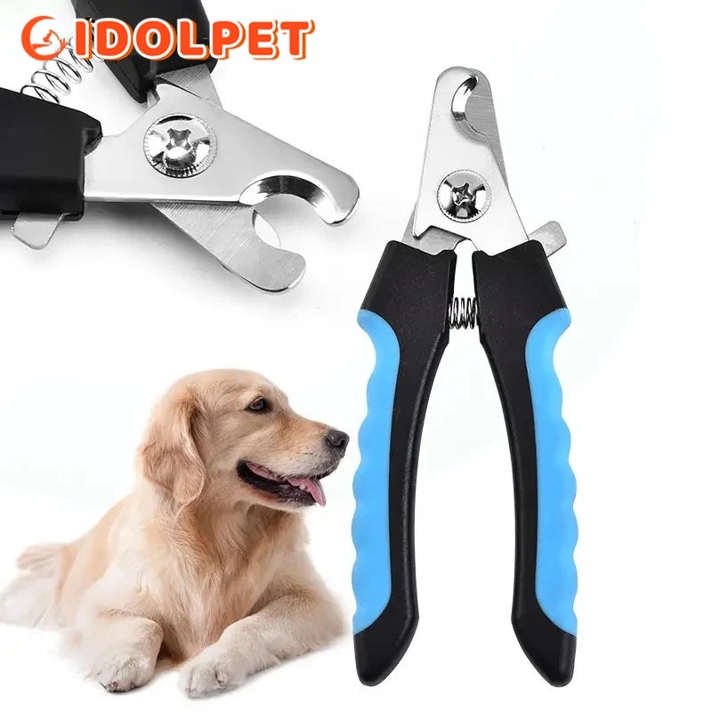 Coupe-ongles professionnel pour animaux de compagnie avec garde de sécurité Ciseaux en acier inoxydable pour chiens et chats pour le soin des griffes Fournitures de toilettage Taille unique