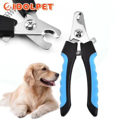 Coupe-ongles professionnel pour animaux de compagnie avec garde de sécurité Ciseaux en acier inoxydable pour chiens et chats pour le soin des griffes Fournitures de toilettage Taille unique