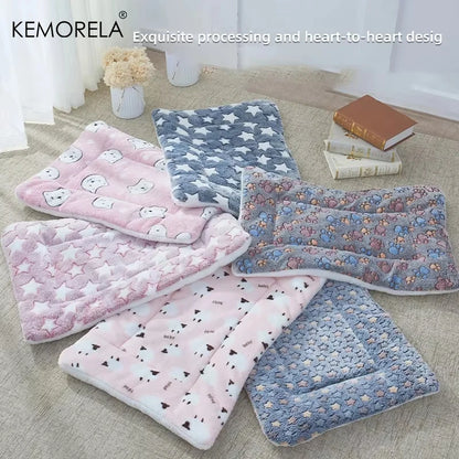 KEMORELA Tapis de couchage en flanelle pour animaux de compagnie, lit pour chien, hiver, chiot, canapé, matelas, coussin pour petits et grands chiens, couverture, fournitures pour animaux de compagnie