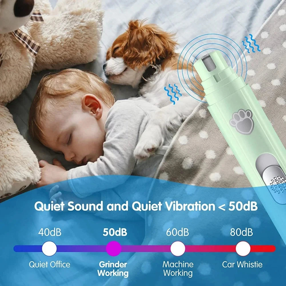 Coupe-ongles électrique pour chiens, tondeuse à ongles rechargeable par USB, sans douleur, avec meuleuse pour petits et grands animaux de compagnie