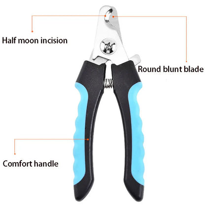 Coupe-ongles pour animaux de compagnie avec lame en forme de faucille, grandes pinces à ongles en acier inoxydable, ciseaux de toilettage multifonctions pour chat et chien (type Teddy)