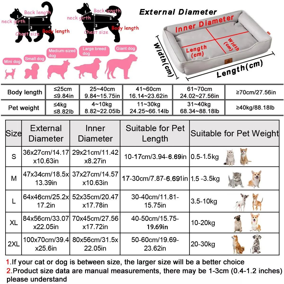 Lit pour chien carré Four Season pour grand chien, matelas résistant aux morsures, lit pour chat, lit pour chien épais et doux, canapé imperméable, maison pour animaux de compagnie