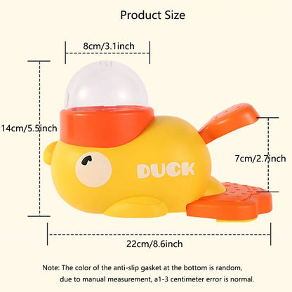 Distributeur interactif de friandises en forme de canard jaune pour chat, jouet d'entraînement durable en plastique pour chien, puzzle, mangeoire lente, jouet de divertissement pour chien.