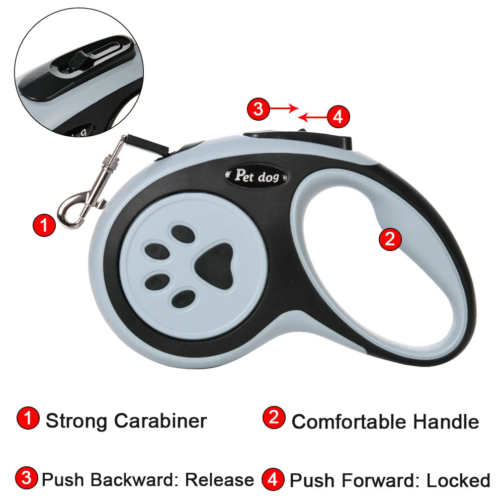 3m 5m Nylon Pet Dog Leash Automatic Retractable Extending Rope