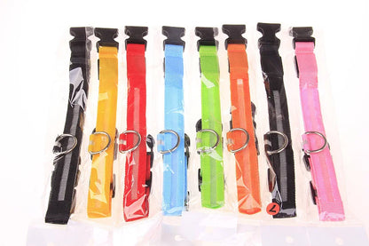 Nylon LED Night Safety, Dog Leash, Fluorescent Pet Dog Collar