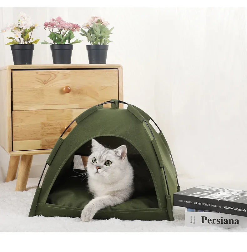 Lit Tente pour Animaux de Compagnie, Canapé-lit Amovible pour Chat, Panier en Toile, Maison Semi-fermée pour Chat, Grotte pour Chien, Lit de Couchage pour Chat pour la Décoration de la Chambre, Fournitures pour Animaux de Compagnie