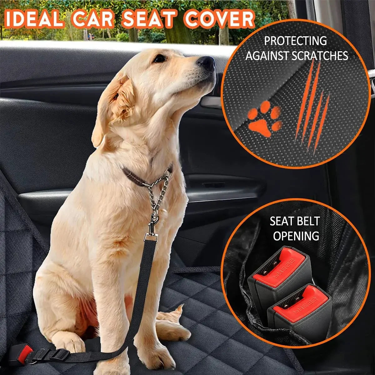 Dog Car Rear Seat Protective Cover Waterproof Dirt Resistant