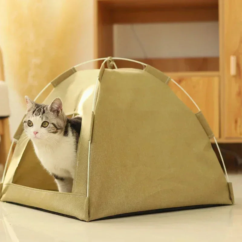 Lit Tente pour Animaux de Compagnie, Canapé-lit Amovible pour Chat, Panier en Toile, Maison Semi-fermée pour Chat, Grotte pour Chien, Lit de Couchage pour Chat pour la Décoration de la Chambre, Fournitures pour Animaux de Compagnie