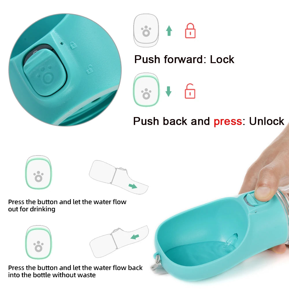 Bouteille d'eau portable pour chien, petite et grande, pour chat, bols d'eau étanches pour promenade en extérieur, fournitures pour Chihuahua et Bouledogue français