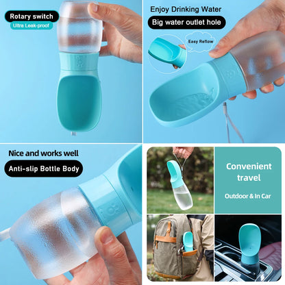 300ml 500ml Dog Water Bottle Portable Drinking Bowl