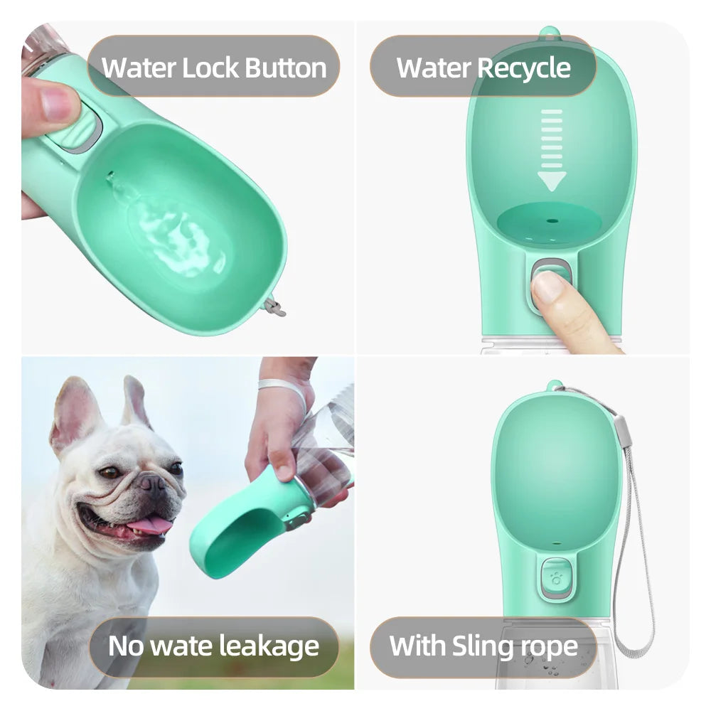 Bouteille d'eau portable pour chien, petite et grande, pour chat, bols d'eau étanches pour promenade en extérieur, fournitures pour Chihuahua et Bouledogue français