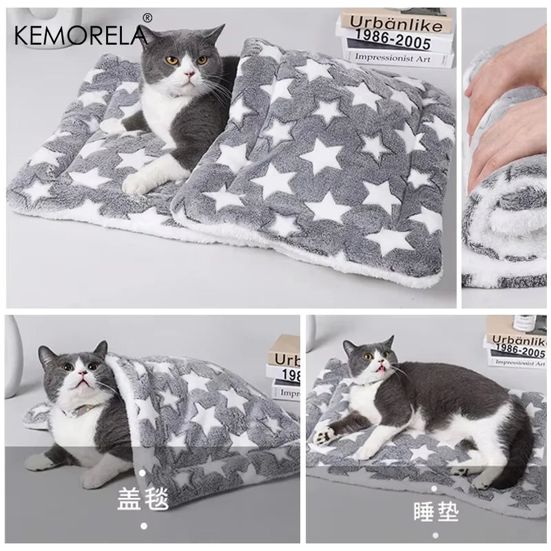 KEMORELA Tapis de couchage en flanelle pour animaux de compagnie, lit pour chien, hiver, chiot, canapé, matelas, coussin pour petits et grands chiens, couverture, fournitures pour animaux de compagnie