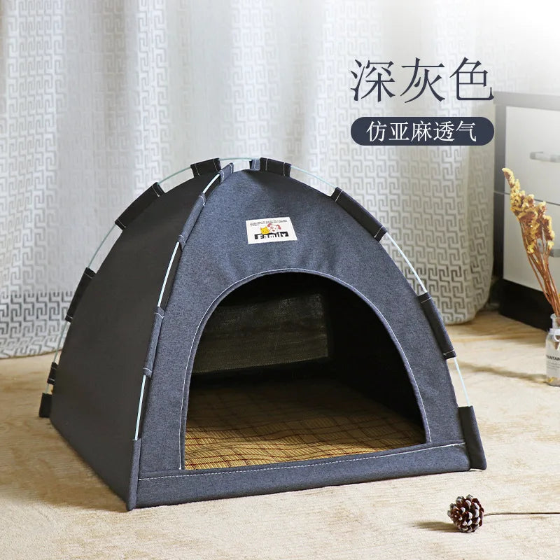 Lit Tente pour Animaux de Compagnie, Canapé-lit Amovible pour Chat, Panier en Toile, Maison Semi-fermée pour Chat, Grotte pour Chien, Lit de Couchage pour Chat pour la Décoration de la Chambre, Fournitures pour Animaux de Compagnie