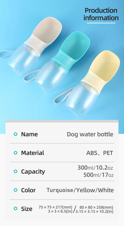 300ml 500ml Dog Water Bottle Portable Drinking Bowl