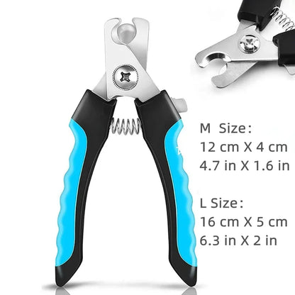 Coupe-ongles professionnel pour animaux de compagnie avec garde de sécurité Ciseaux en acier inoxydable pour chiens et chats pour le soin des griffes Fournitures de toilettage Taille unique