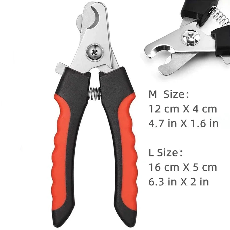 Coupe-ongles professionnel pour animaux de compagnie avec garde de sécurité Ciseaux en acier inoxydable pour chiens et chats pour le soin des griffes Fournitures de toilettage Taille unique